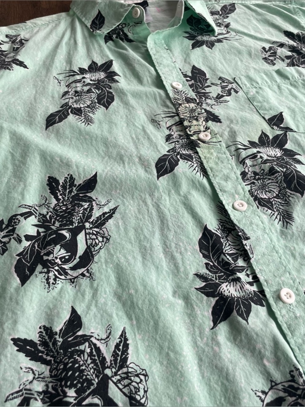 Star Wars Storm Trooper Mint Green Button Down Hawaiian Shirt - XL